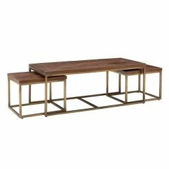 Linon Ellery Gold Finish Coffee Table & End Table 2-piece Set