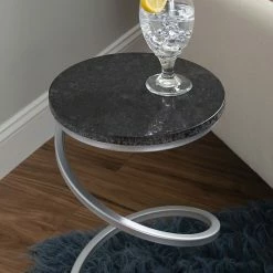 Linon Rian Spiral Drink End Table Black Granite Silver B 10 Linon Rian Spiral Drink End Table Black Granite Silver B -Linon Sales Store unnamed file 504