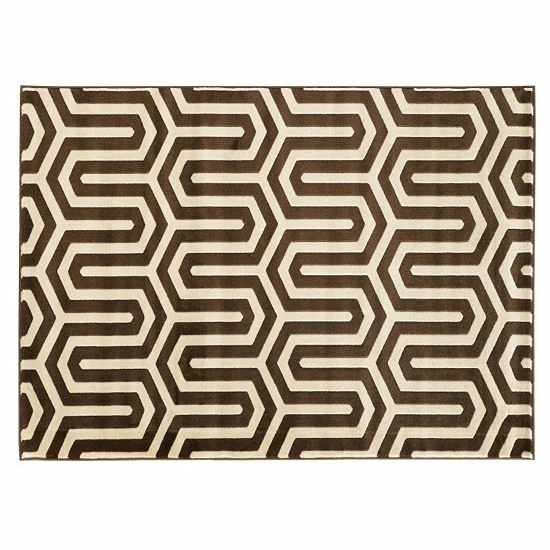 Linon Roma ZigZag Brown Rug 1 Linon Roma ZigZag Brown Rug
