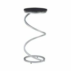 Linon Rian Spiral Drink End Table Black Granite Silver B 13 Linon Rian Spiral Drink End Table Black Granite Silver B -Linon Sales Store unnamed file 507