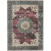 Linon Foster Washable Rug Burgundy Asst
