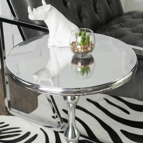 Linon Malone Side Table Silver 4 Linon Malone Side Table Silver - Image 4