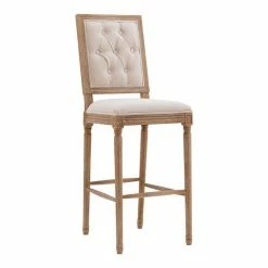Linon Avalon Tufted Bar Stool Beige