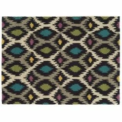 Alternative view of Linon Trio Geometric Rug Gray