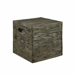 Linon Warner Crate End Table Gray