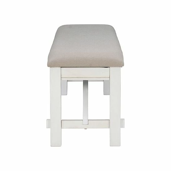 Linon Turino Padded Bench Gray 4 Linon Turino Padded Bench Gray - Image 4