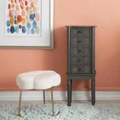 Alternative view of Linon Theresa Jewelry Armoire Floor Decor