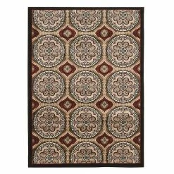 Linon Elegance Clara Medallion Rug Brown Red