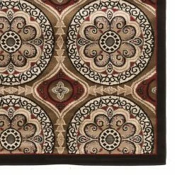 Linon Elegance Clara Medallion Rug Brown Red -Linon Sales Store unnamed file 5285