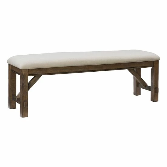 Linon Turino Padded Bench Gray 9 Linon Turino Padded Bench Gray - Image 9