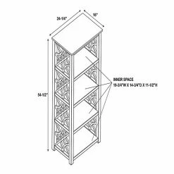 Alternative view of Linon Whitley Shabby Chic 4-Shelf Bookcase