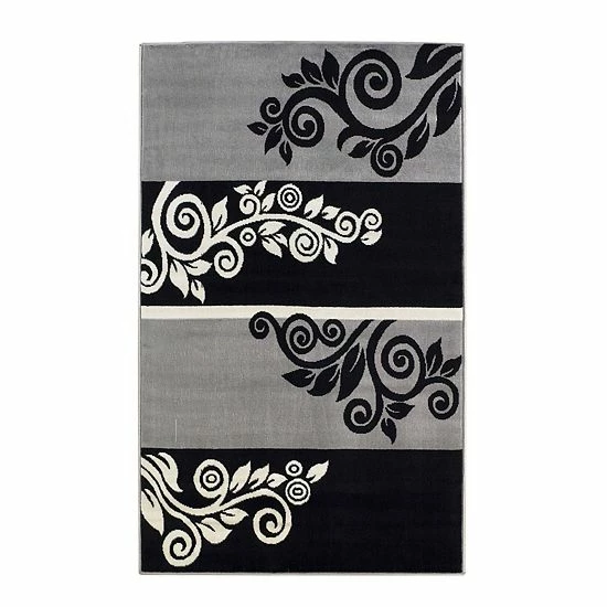 Linon Capri Noir Rug Black 1 Linon Capri Noir Rug Black