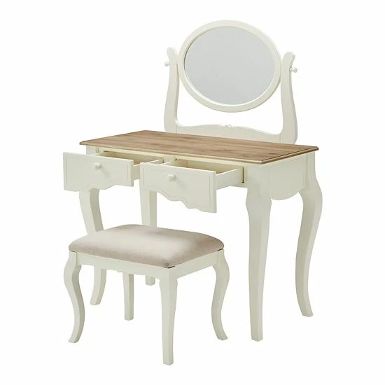 Linon Emberly Two-Tone Vanity & Stool 2-piece Set 4 Linon Emberly Two-Tone Vanity & Stool 2-piece Set - Image 4