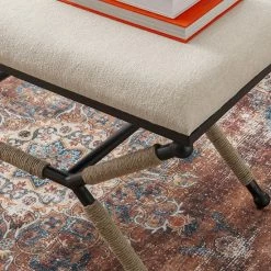 Linon Ashburn Campaign Accent Bench Linen -Linon Sales Store unnamed file 5387