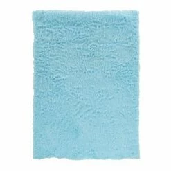 Linon Faux Sheepskin Blue Rug- 3' X 5'