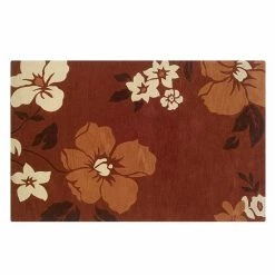 Alternative view of Linon Trio With A Twist Floral Rug - 5' X 7' Rust Pumpkin