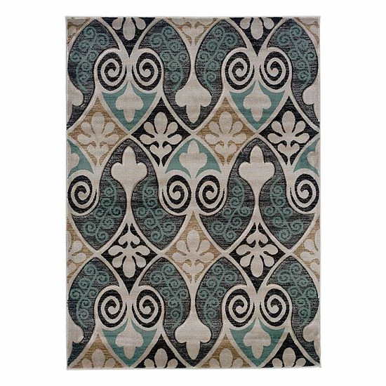 Linon Milan Floral Scroll Rug 1 Linon Milan Floral Scroll Rug