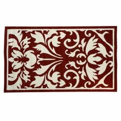 Linon Capri Framed Damask Rug - 4'3'' X 7'3'' Black Multi