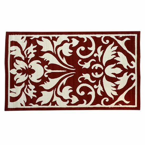 Linon Capri Framed Damask Rug - 4'3'' X 7'3'' Black Multi 1 Linon Capri Framed Damask Rug - 4'3'' X 7'3'' Black Multi