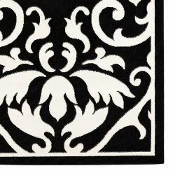 Alternative view of Linon Capri Framed Damask Rug - 4'3'' X 7'3'' Black Multi