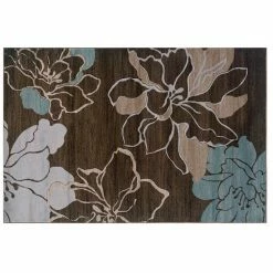 Linon Milan Floral Silhouettes Rug Brown