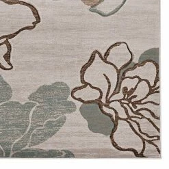 Alternative view of Linon Milan Floral Silhouettes Rug Brown