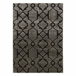 Linon Elegance Geo Lattice Rug Light Gray