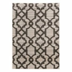 Alternative view of Linon Elegance Geo Lattice Rug Light Gray