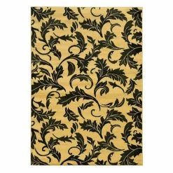 Linon Elegance Forest Leaf Rug Beige