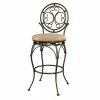 Linon Big And Tall Scroll Circle Back Barstool