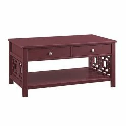 Linon Whitley Geometric Coffee Table Blue