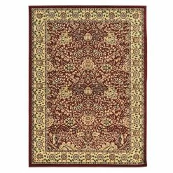 Linon Elegance Zeigler Framed Floral I Rug Black