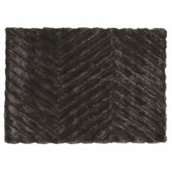 Linon Links Zigzag Shag Rug Charcoal