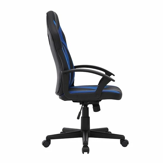 Linon Jasper Gaming Office Chair White Black 4 Linon Jasper Gaming Office Chair White Black - Image 4