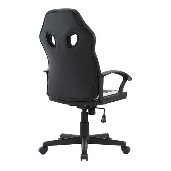 Linon Jasper Gaming Office Chair White Black 6 Linon Jasper Gaming Office Chair White Black - Image 6