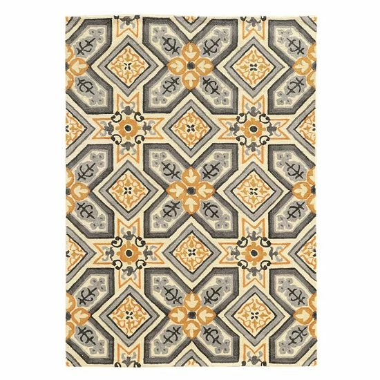 Linon Trio Geometric Floral II Rug 1 Linon Trio Geometric Floral II Rug