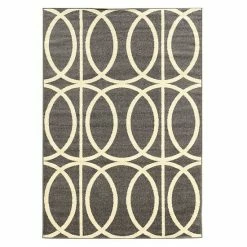 Alternative view of Linon Claremont Links Geometric Rug Gray Cream