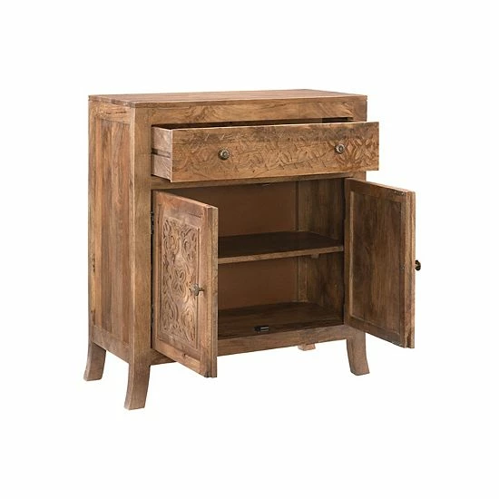 Linon Hezen 2-Door 1-Drawer Cabinet 3 Linon Hezen 2-Door 1-Drawer Cabinet - Image 3