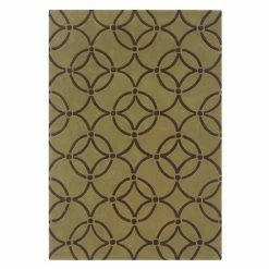 Linon Trio Geometric Circles Rug - 8' X 10' Wasabi Chocolate