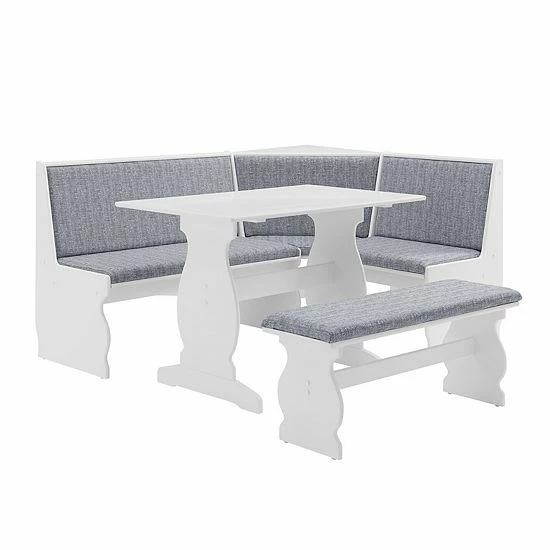 Linon Sasha Breakfast Nook Table & Bench 3-piece Set 1 Linon Sasha Breakfast Nook Table & Bench 3-piece Set