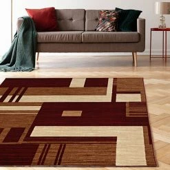 Alternative view of Linon Capri Collection Red Rug