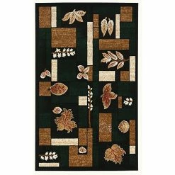 Linon Capri Leaf Block Rug - 4'3'' X 7'3'' Green