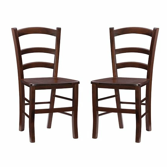 Linon Carmelo Dining Chair 2-piece Set Walnut 1 Linon Carmelo Dining Chair 2-piece Set Walnut