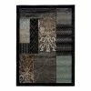 Linon Milan Framed Patchwork I Rug Black