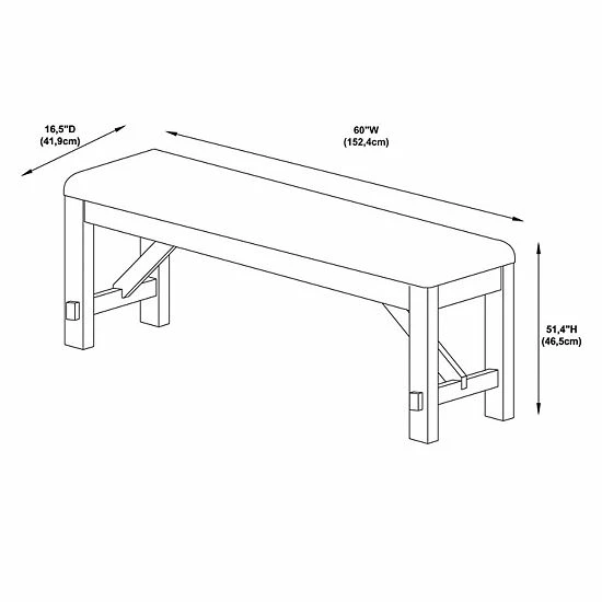 Linon Kraven Dining Padded Bench 5 Linon Kraven Dining Padded Bench - Image 5