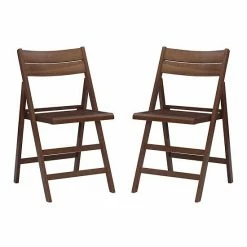 Linon Rinaldo Folding Chair 2-piece Set Walnut