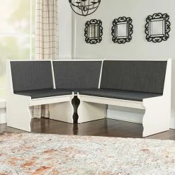 Linon Sasha Nook Dining Table 3-piece Set Blue -Linon Sales Store unnamed file 66