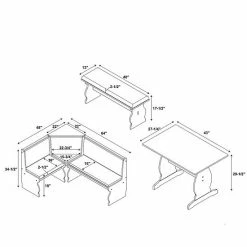 Linon Sasha Nook Dining Table 3-piece Set Blue -Linon Sales Store unnamed file 71
