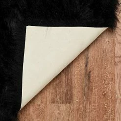 Linon Faux Sheepskin Rug Black -Linon Sales Store unnamed file 752