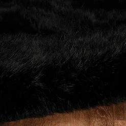 Linon Faux Sheepskin Rug Black -Linon Sales Store unnamed file 753